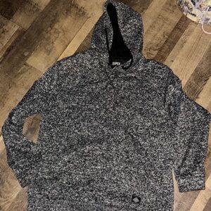 Men's "Super Massive" Speckled Gray Pullover Hoodie - Size XL